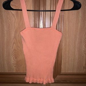 Orange Ribbed Tank Top